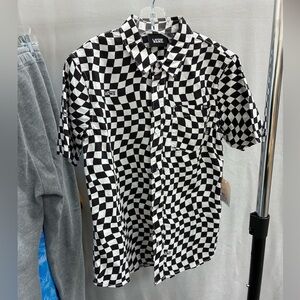 Vans boys Checkered Black and White Shirt